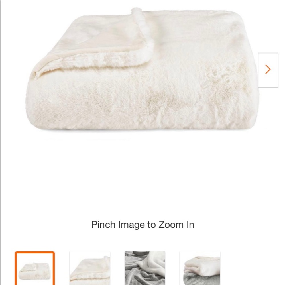 Faux Fur Throw white 60”x50”